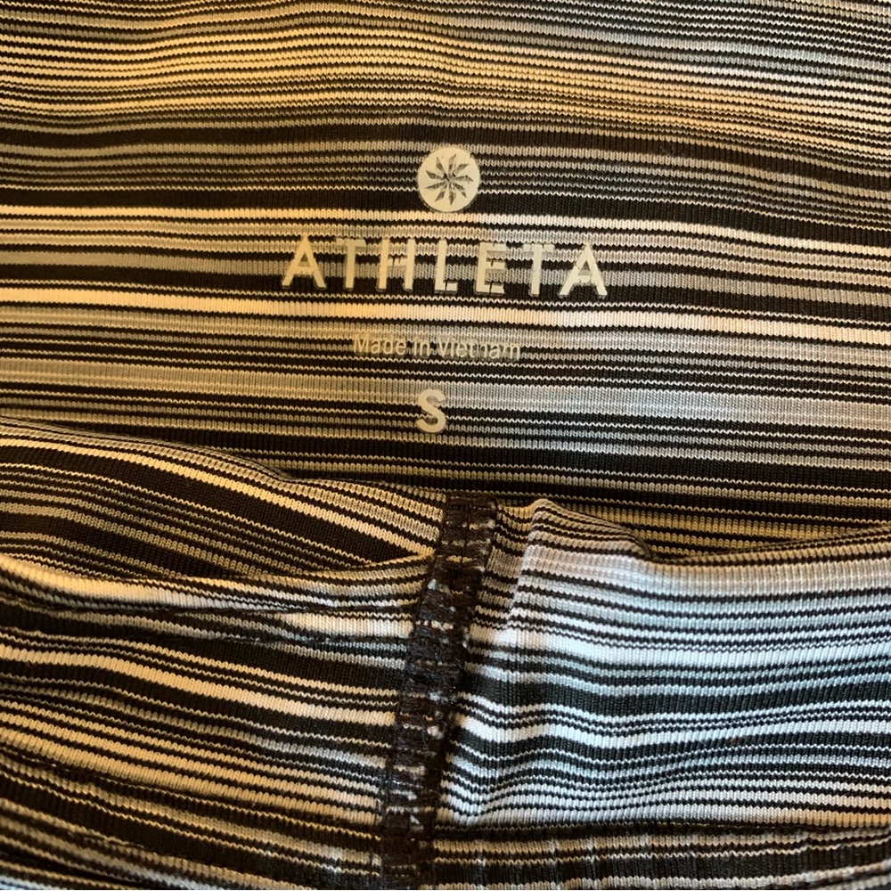 Vintage Athleta Striped Grey Leggings Size S - Picture 3 of 9